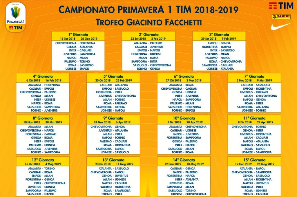 Campionato Primavera 2018-19 Calendario