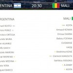 Argentina-Mali Formazioni