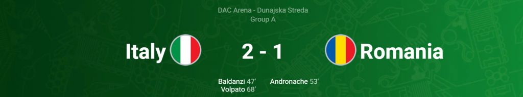 Italia-Romania 2-1 U19