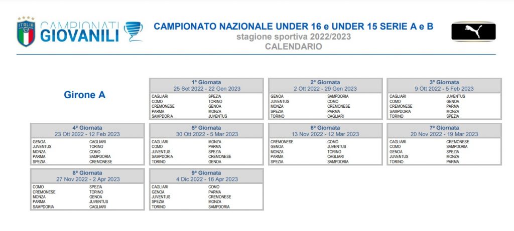 Under 16 15 A Calendario