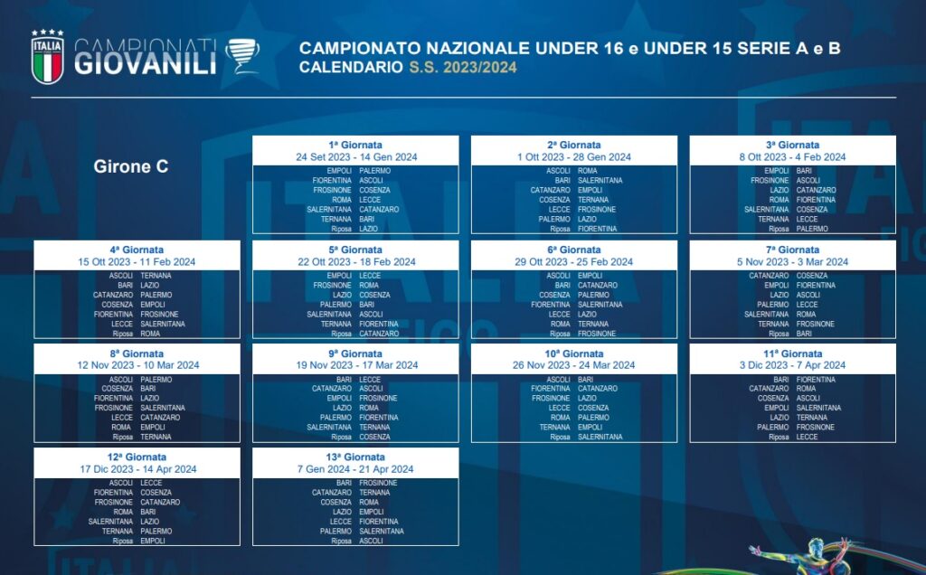 U16 e U15 calendari 2023-24 C