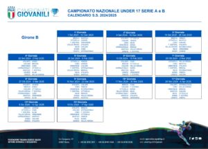Under 17 Serie A-B Calendario 2024-25 2